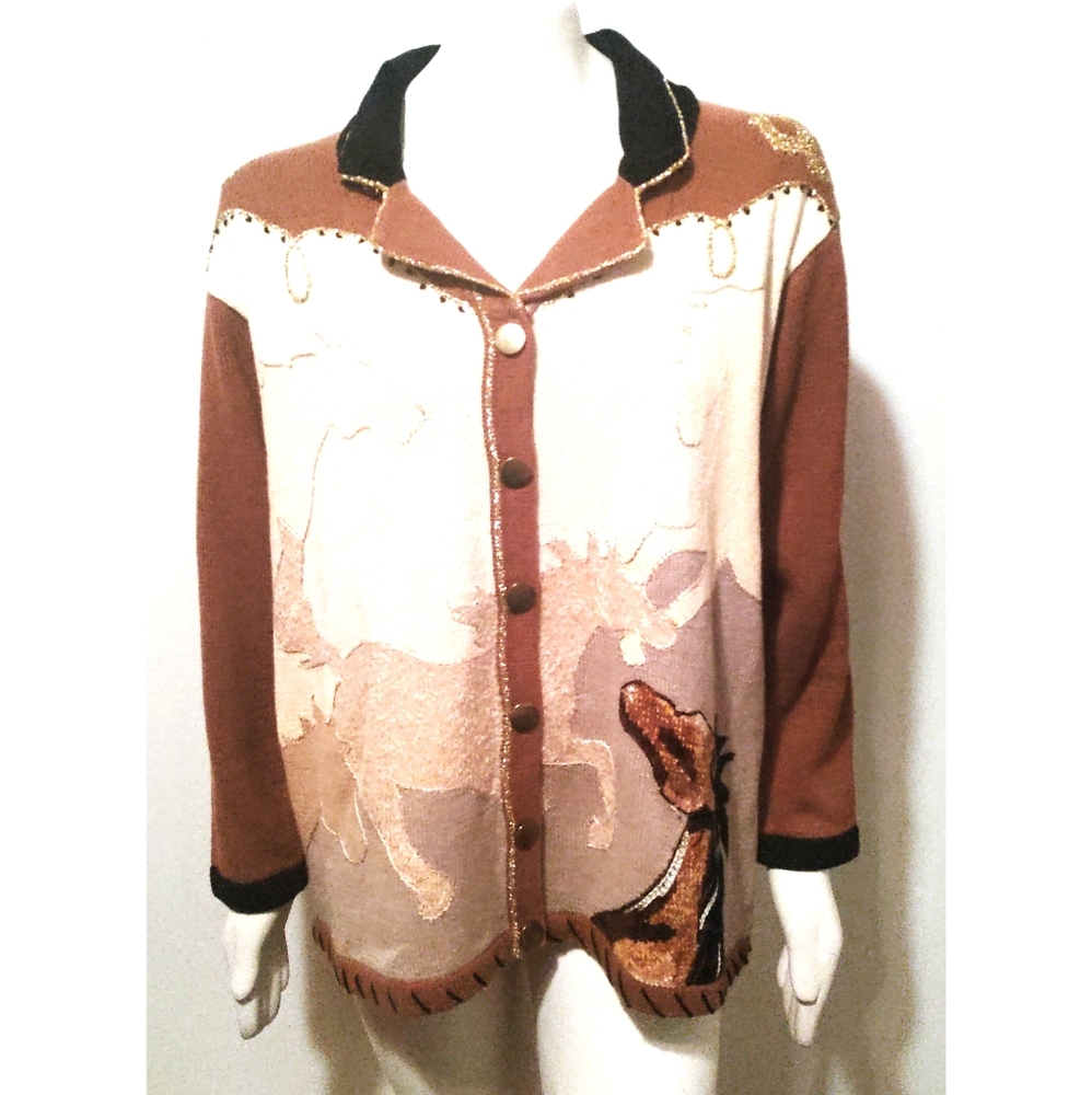 Storybook Knits horse sweater cardigan